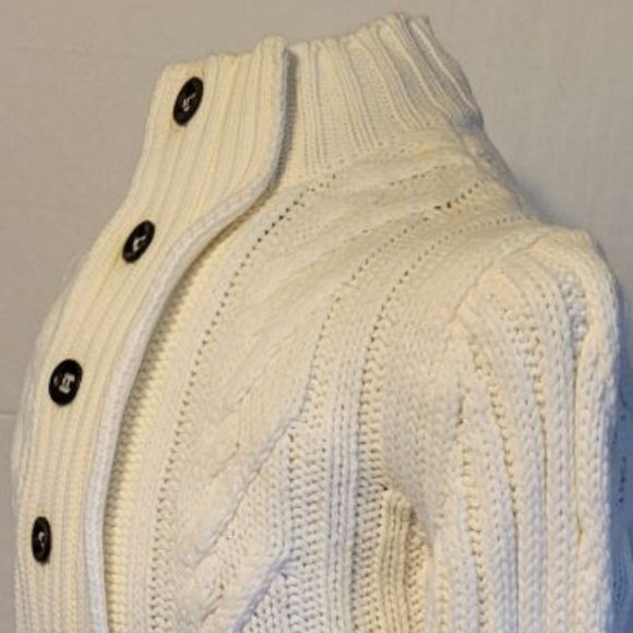 NEO Unisex Cardigan White Sweater - Picture 2 of 6